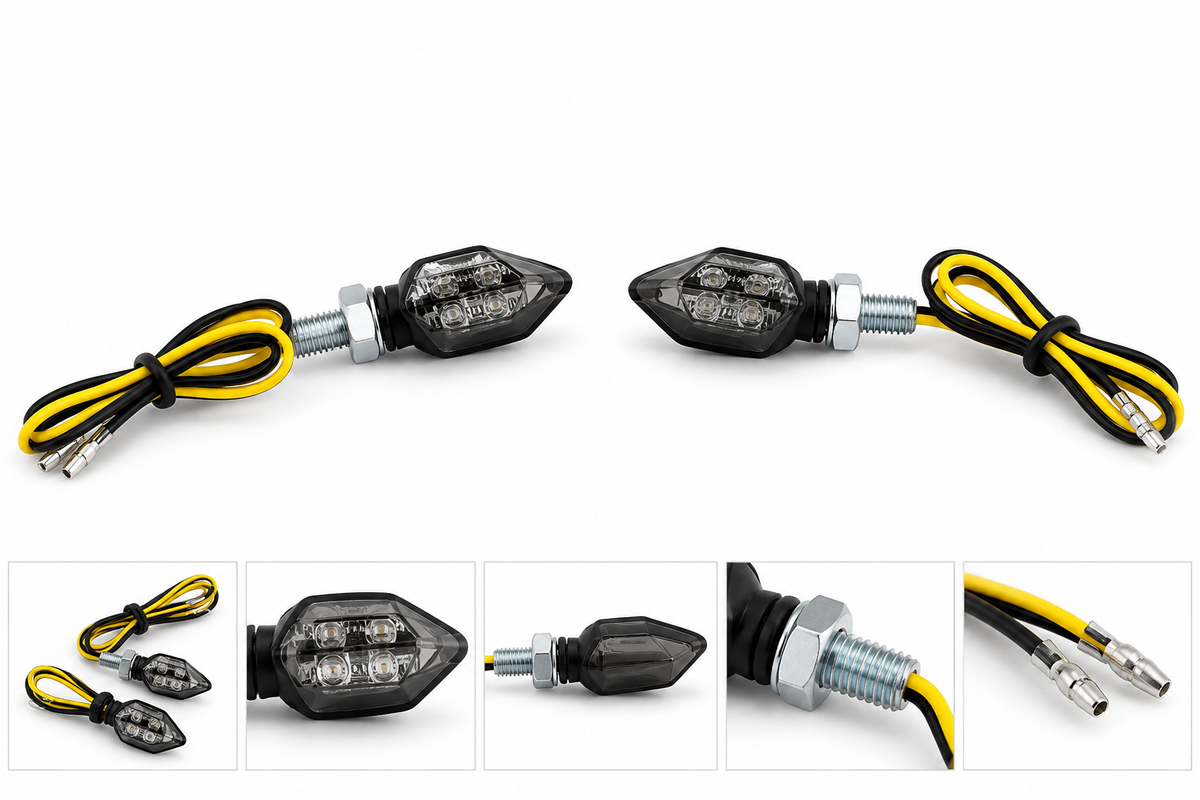 MXT Mini LED Blinker – schwarz getönt, mit Zulassung, 2 Stück
